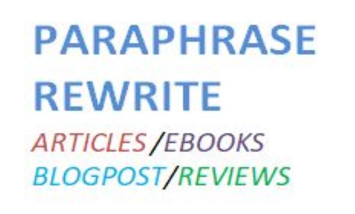 I will paraphrase and rewrite content manually with p...