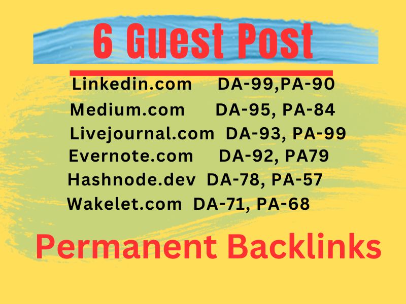 Guest post by Linkedin, Medium, Livejournal, Evern...