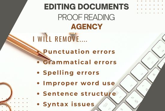 I'll check your grammar, spelling and proofread your...