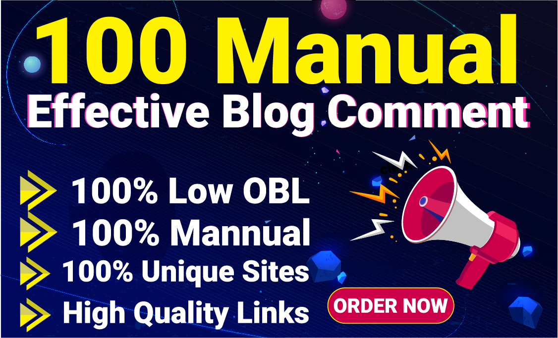 100 Unique Do-Follow Blog comment, Permanent Link bu...