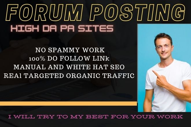 I Will Provide 50 Dofollow Forum Posting from High Qu...