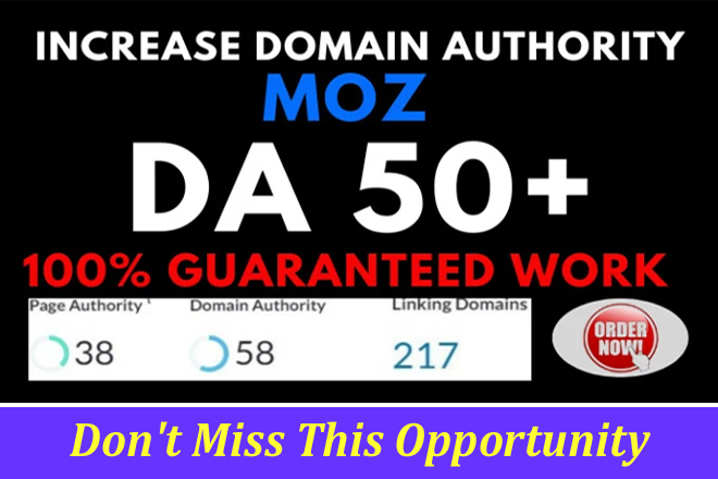 Increase your Website Domain Authority Moz DA 0 to 30...