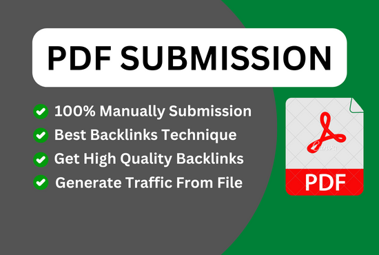 I will do 100 PDF submission Through High Authority s...