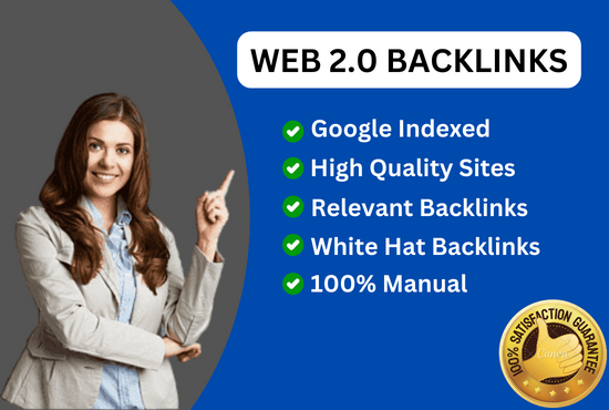 I will do 100 web 2.0 backlinks through hq site for g...