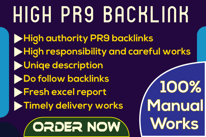 I will setup 110 high PR9 manual backlinks with high ...