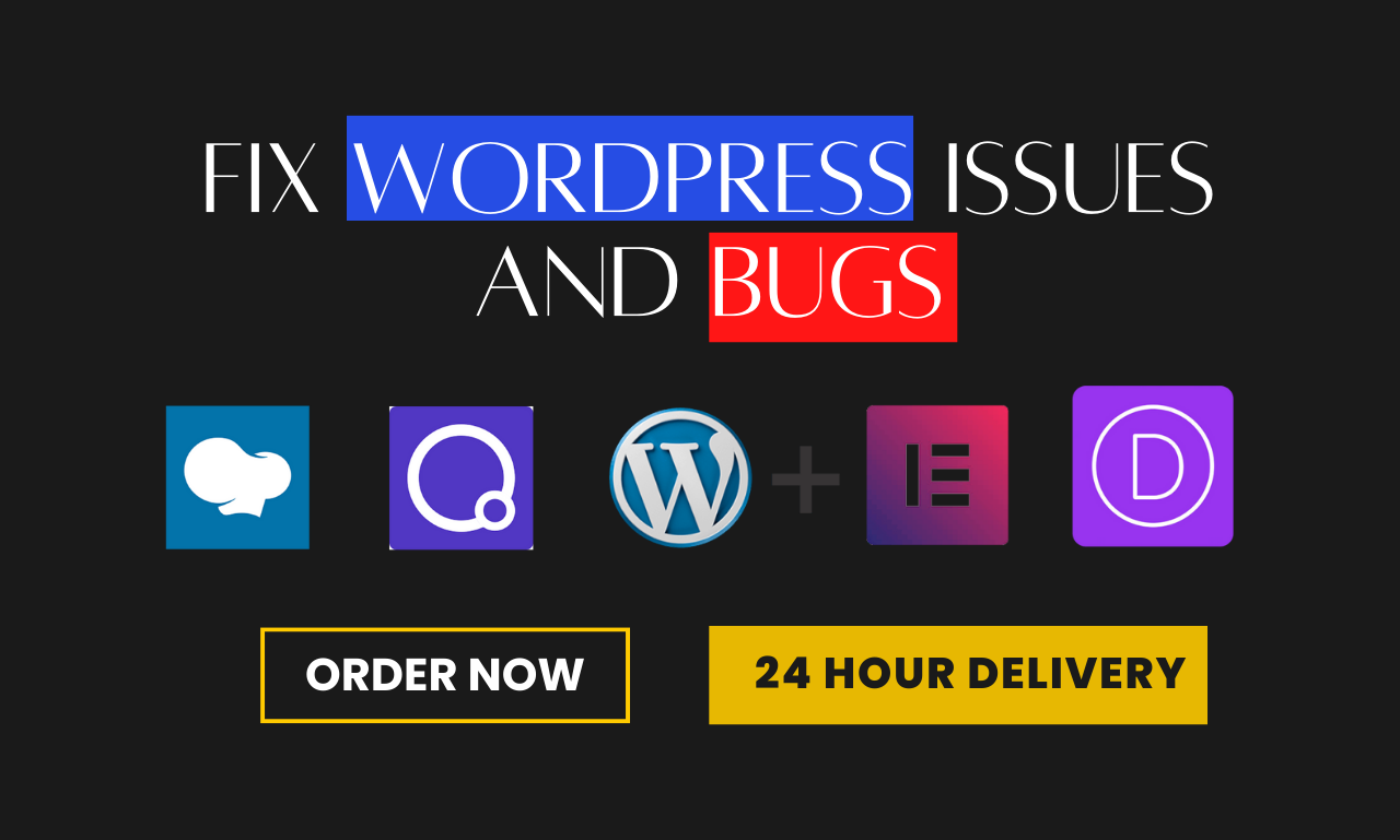 Fix wordpress website issues, errors, bugs, HTML, ...