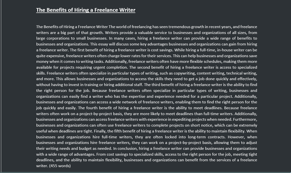Plagiarism free. Genuine unique writing for all your ...