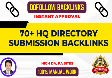 Create 70 directory submission Dofollow SEO backlinks...