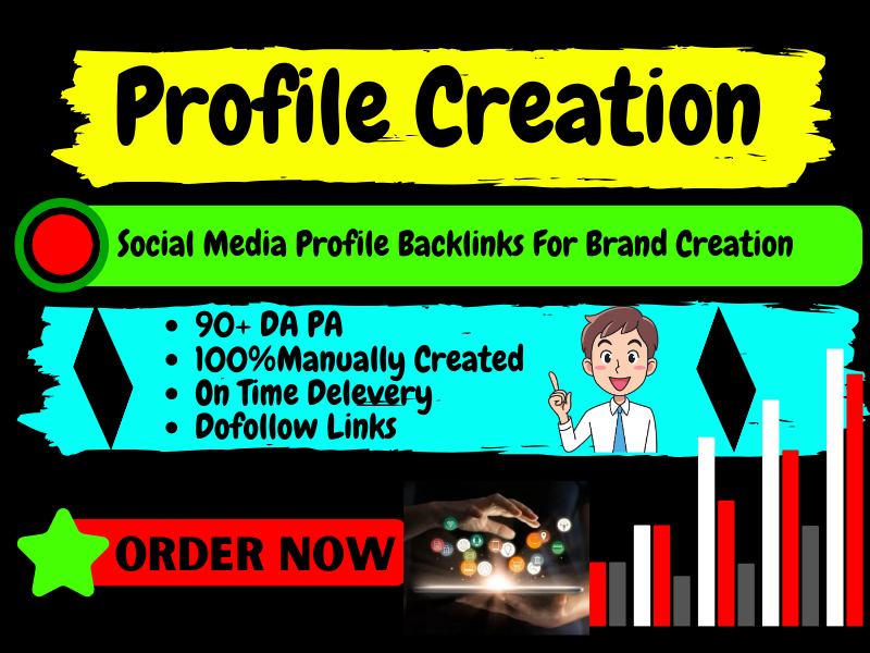 I will do 100 HQ DA 90+ Social Media Profile Creation...