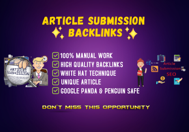 Top 100 HQ unique article submission posts on high au...