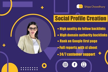 Provide 200 social media profile creation backlinks S...