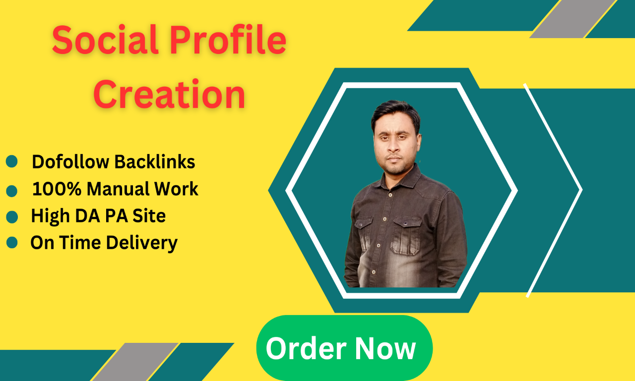 I will do 100 SEO social profile creation backlinks w...