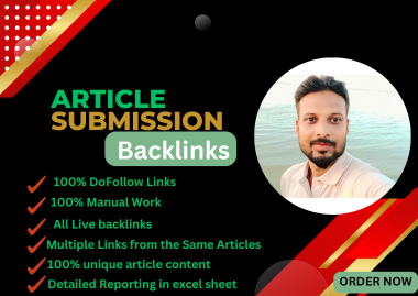 I will do 50 manual approved article submission BACKL...