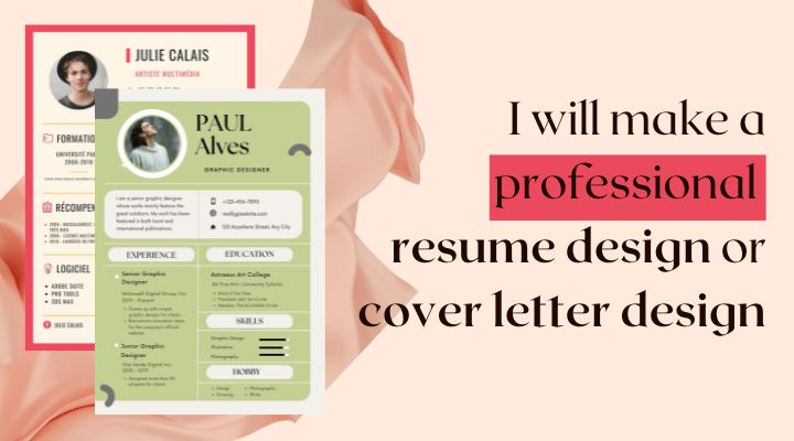 I will make professional resume design or cover lette...