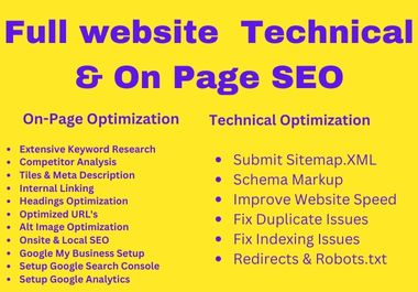 I will do on-page SEO and technical optimization for ...