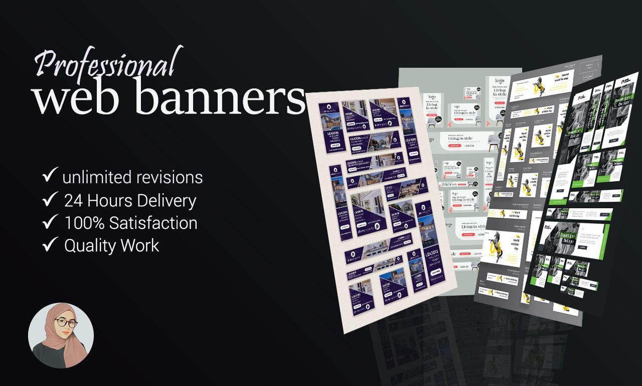 I will design professional web banners and ads for yo...