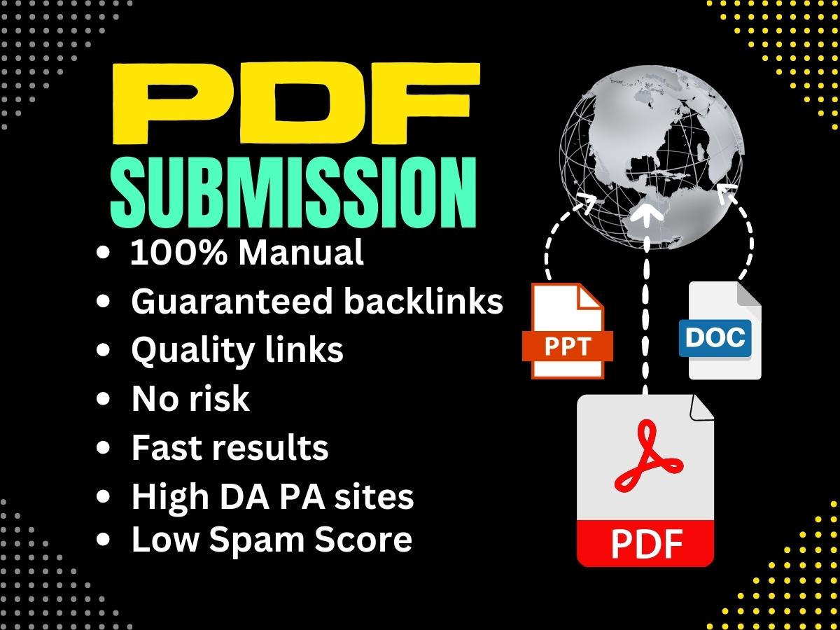 I will do 40 PDF submission backlinks for Off-page SE...