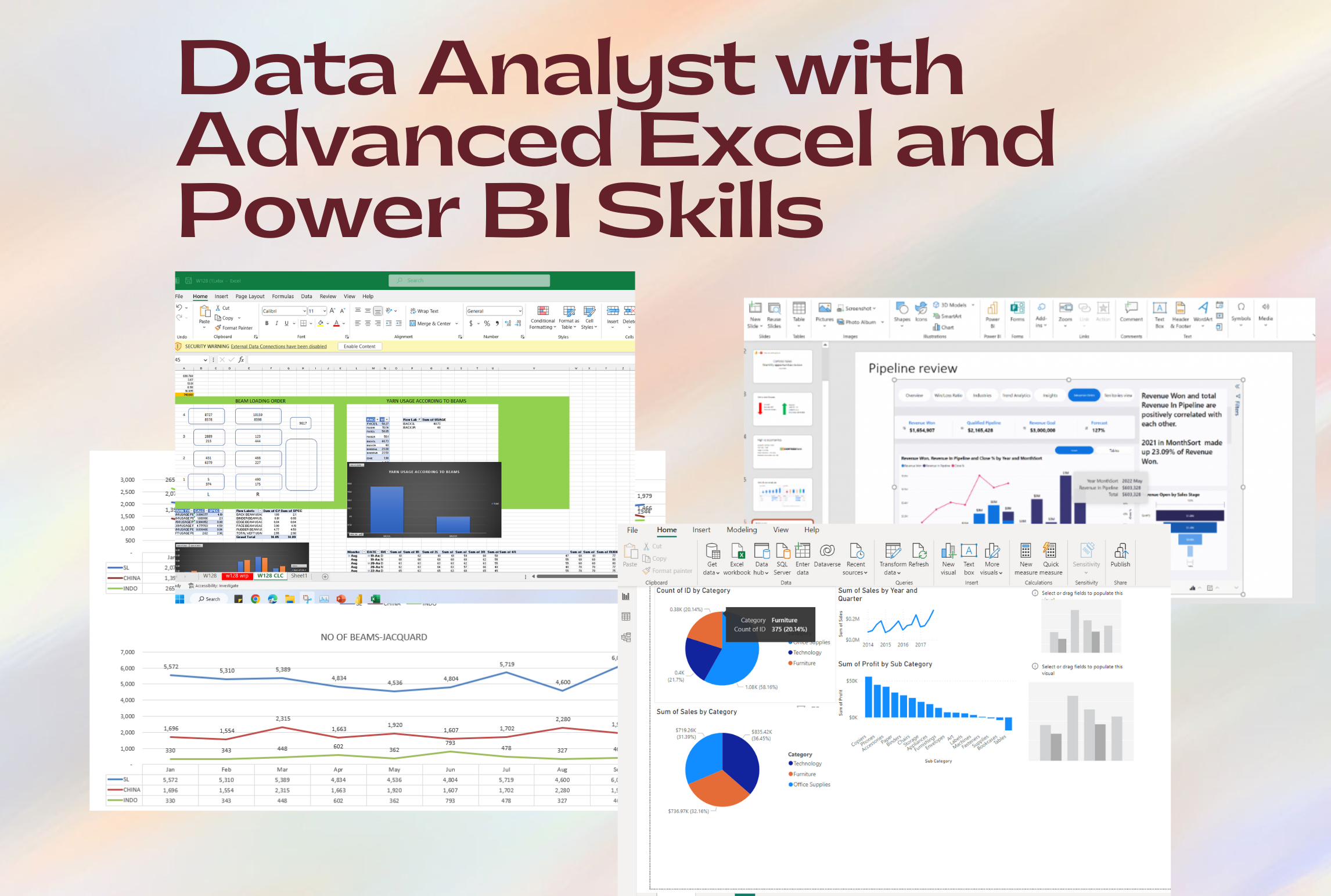 I will analyze data using advance excel tools and vis...