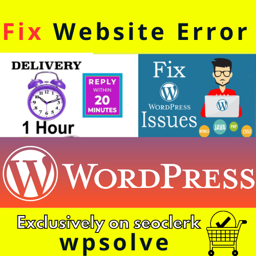 I will fix WordPress Website Any Type of error in 1 h...