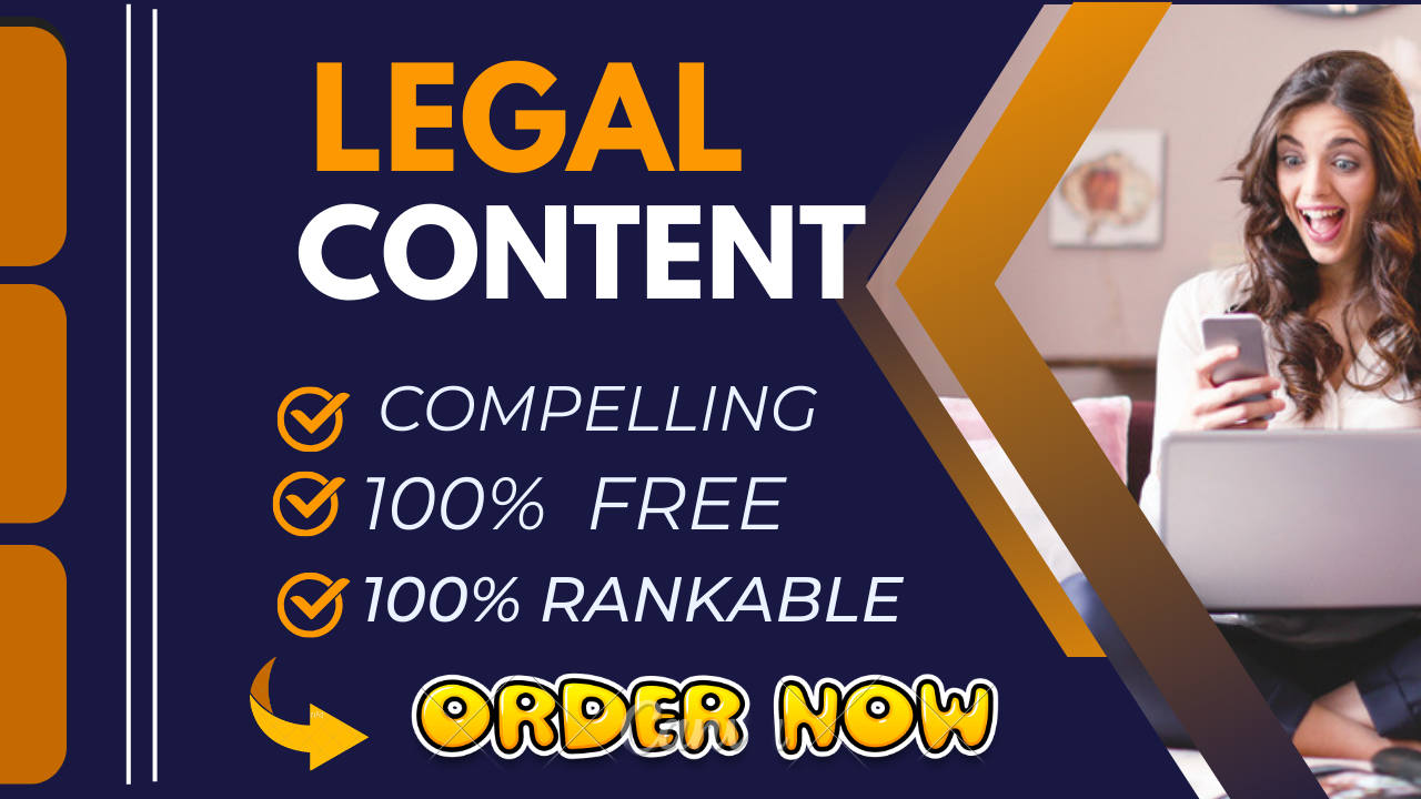 I will write legal blogs and articles for your law fi...