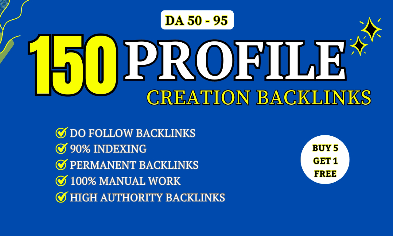 150 Profile backlinks with high authority DA 90 Plus ...