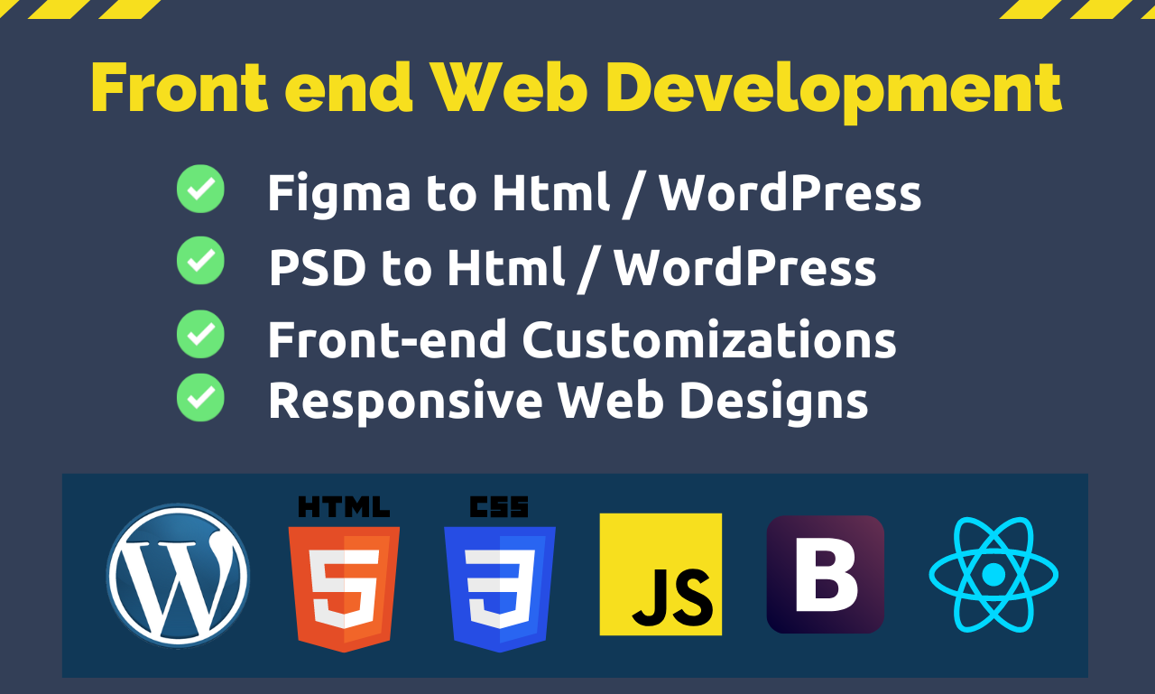 I will build, design a front end of website with htm...