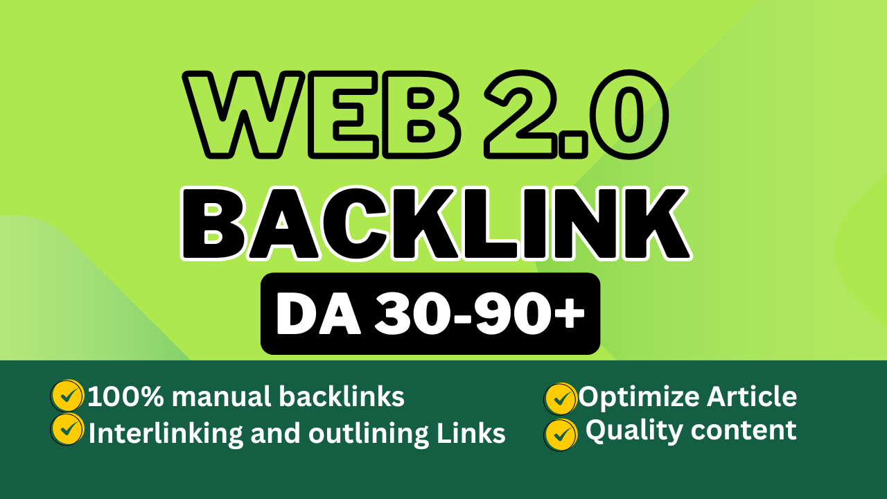 100 Web 2.0 Backlinks from High authority DA 50-90+ W...