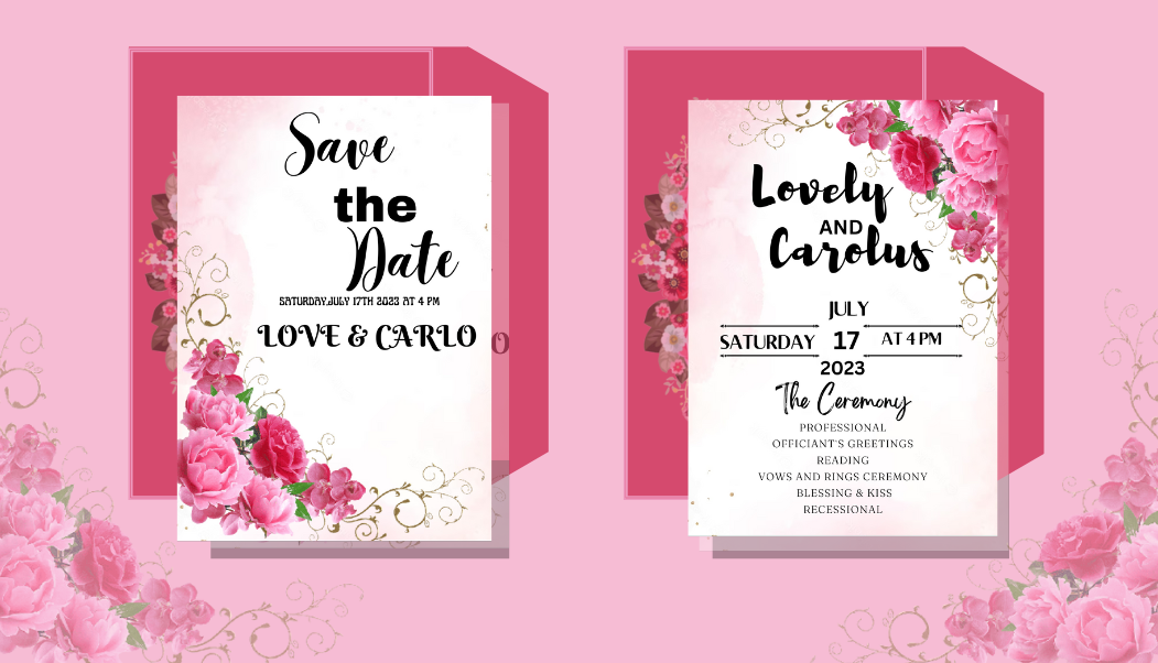 I will create beautiful wedding cards, birthday card...