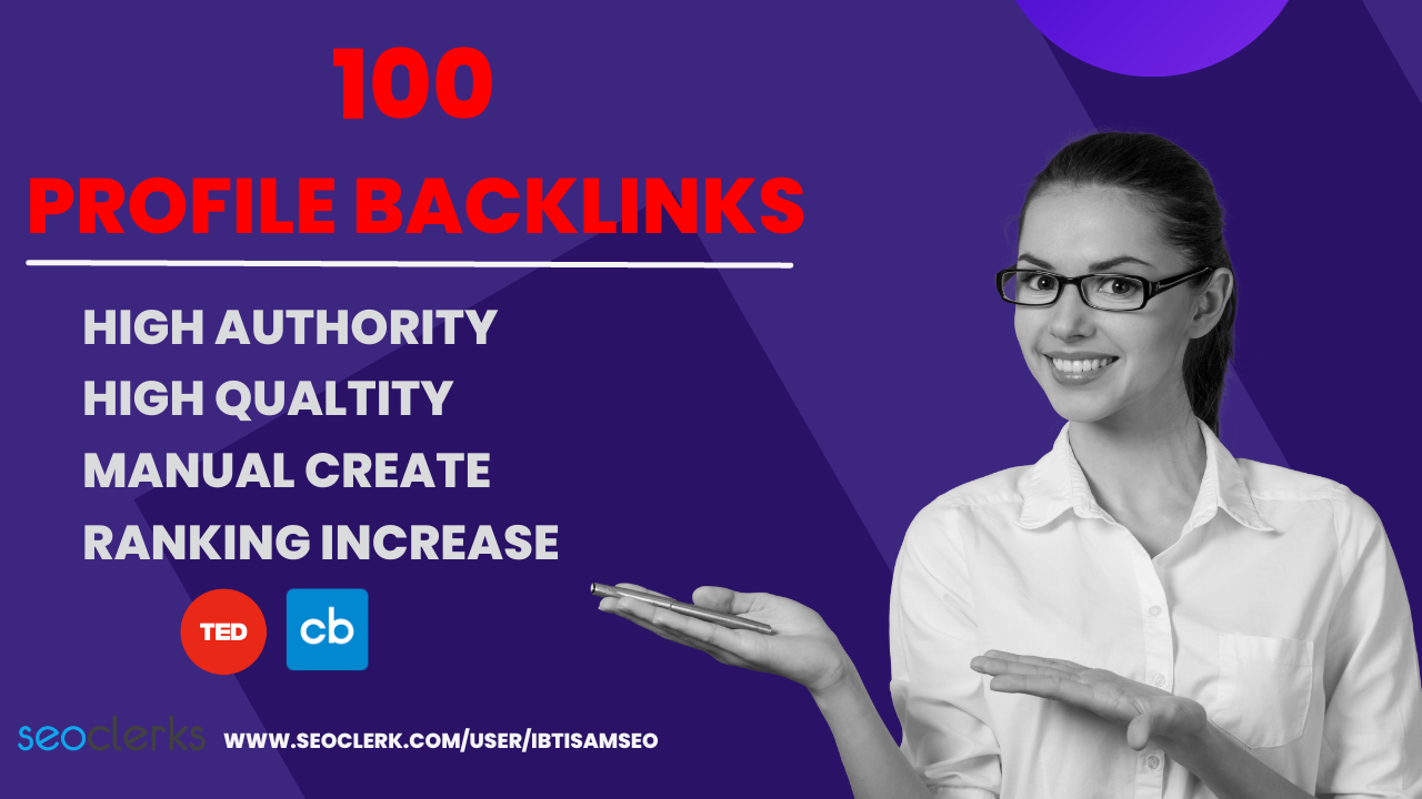 I will create unique 100 high authority profile backl...