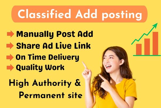 I will do 30 classified ads posting in top classified...