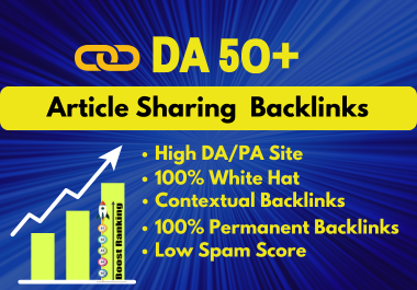 I will do 50 article sharing contextual backlinks off...