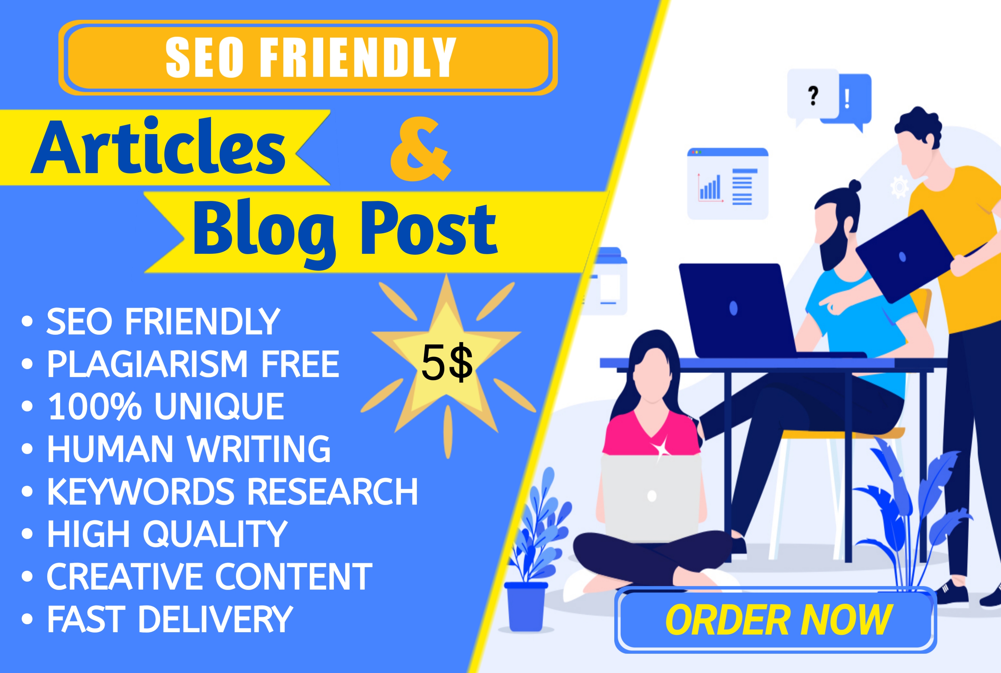 I will write 2 articles high quality SEO Friendly and...