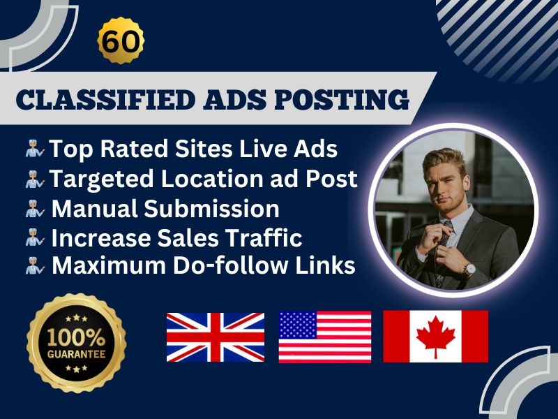 I will provide 60 classified ads posting through high...