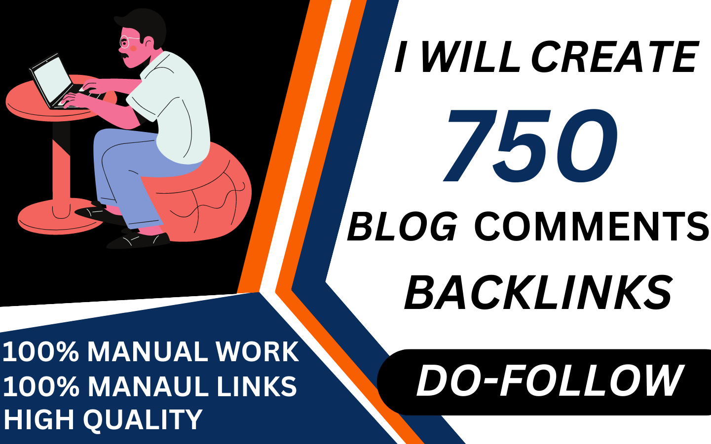 I will create 750 high-quality blog comment backlinks...
