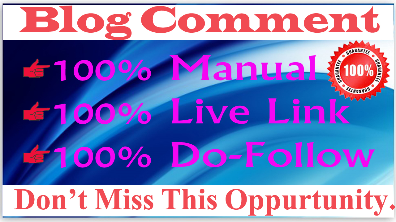 I will provide 100 blog comments backlinks from high ...