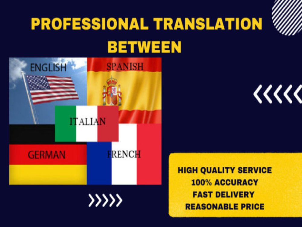 I will do english, french, german, spanish, itali...