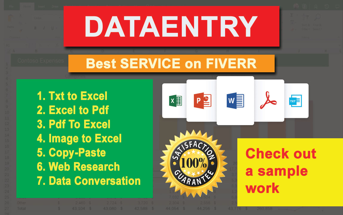 I will do any type of data entry work according to yo...