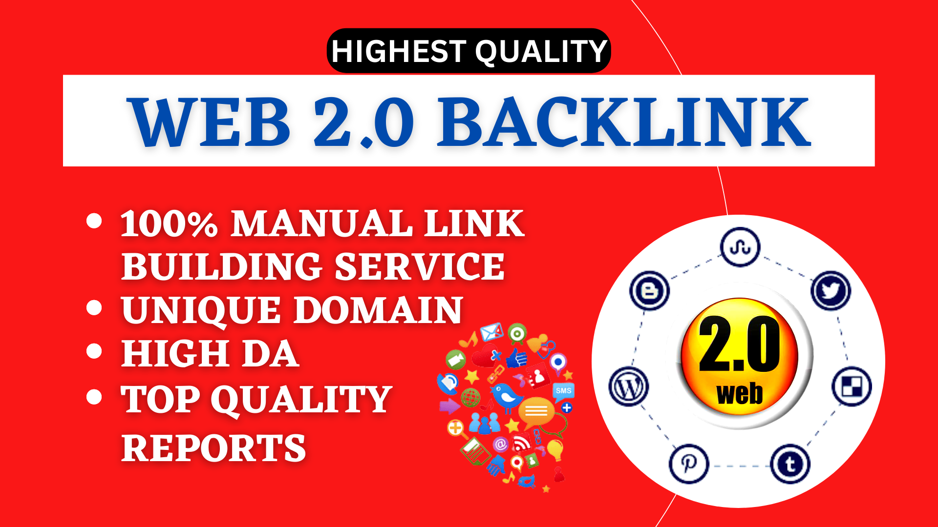 create 100 manual dofollow web 2.0 backlinks white ha...
