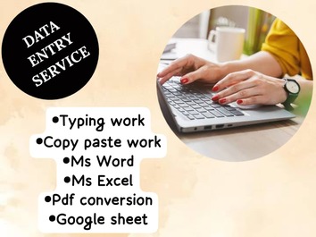 I Will Do Any Type Of Data entry, Typing And Copy pa...