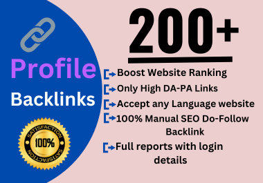 I will Build Manually 200+ High DA SEO Profile Backli...