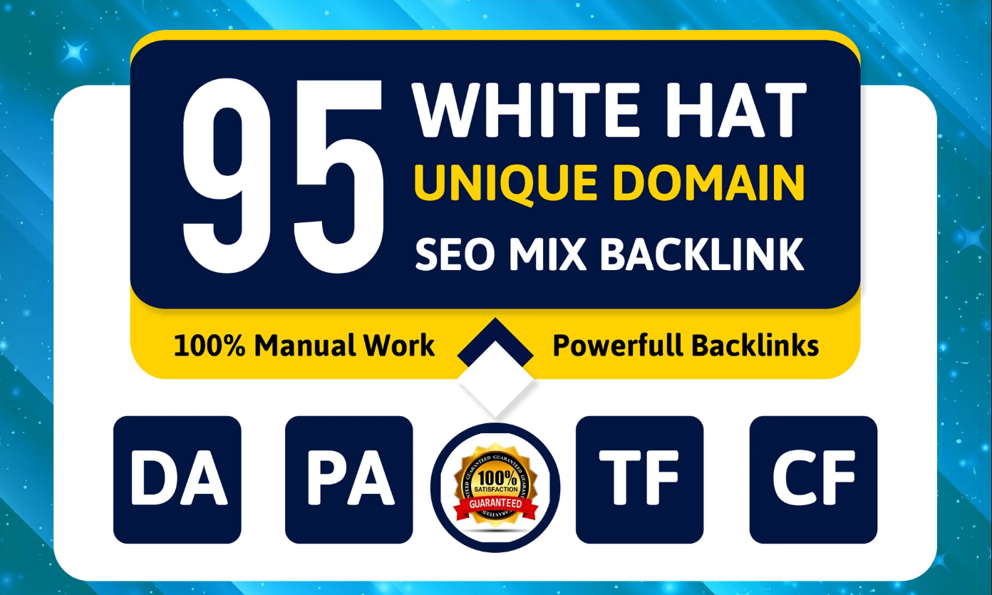Build white hat 95 unique domain SEO contextual backl...