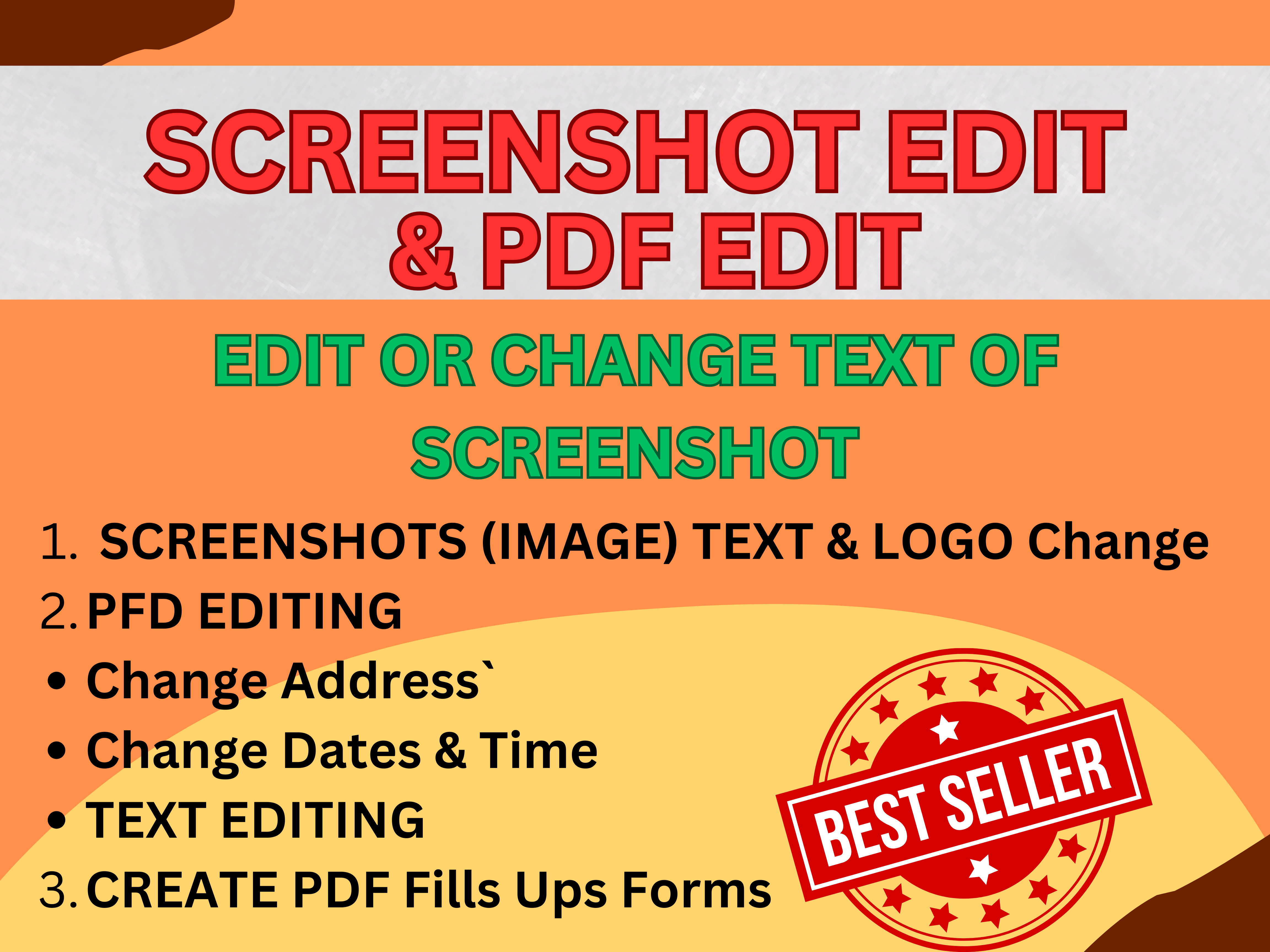 I will do any type of screenshort image or PDF editin...