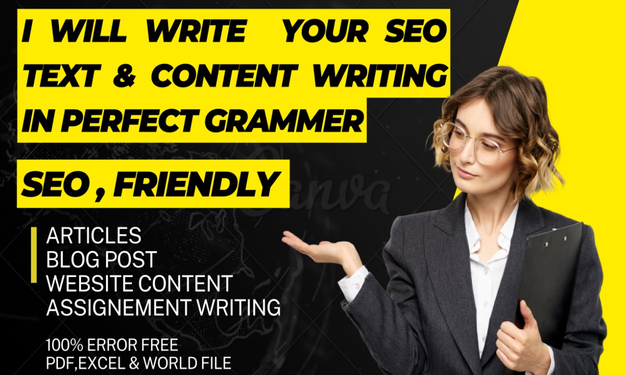 I will be your content writer for SEO blog posts and ...