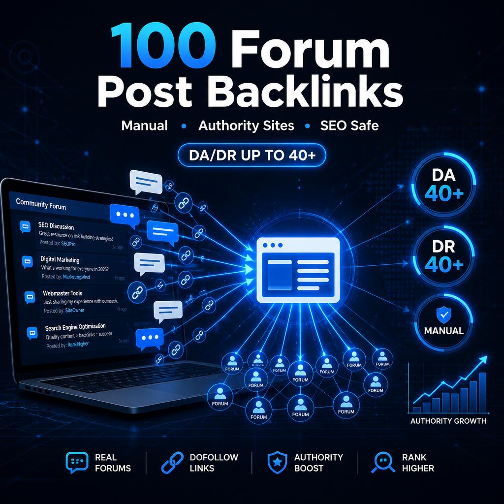 I will do 100 manual forum posting backlinks with DA ...