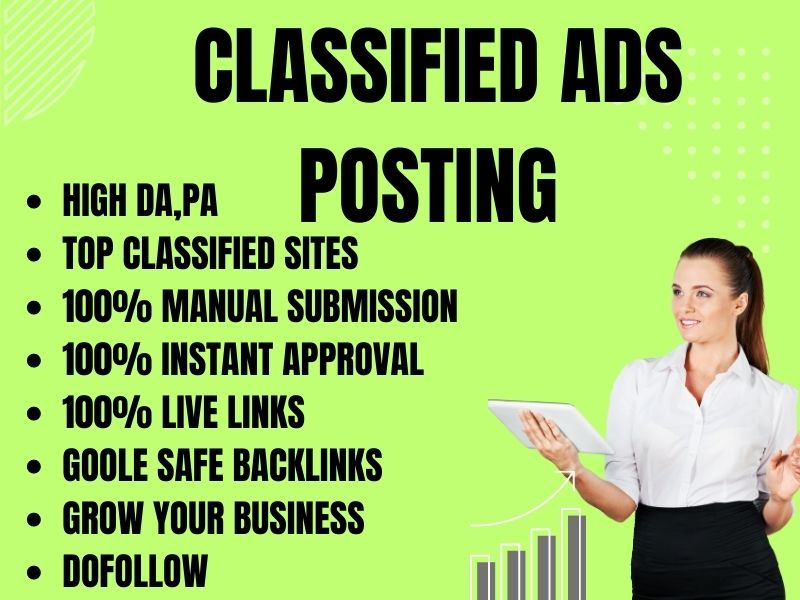 I make 100 classified ads post in top classified ads ...
