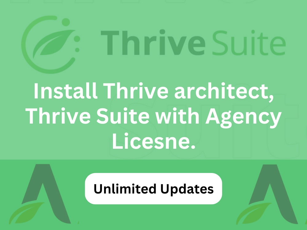 install thrive architect, thrive suite, thrive them...