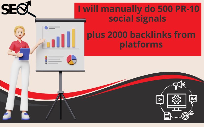 I will manually do 500 PR-10 social signals plus 2000...