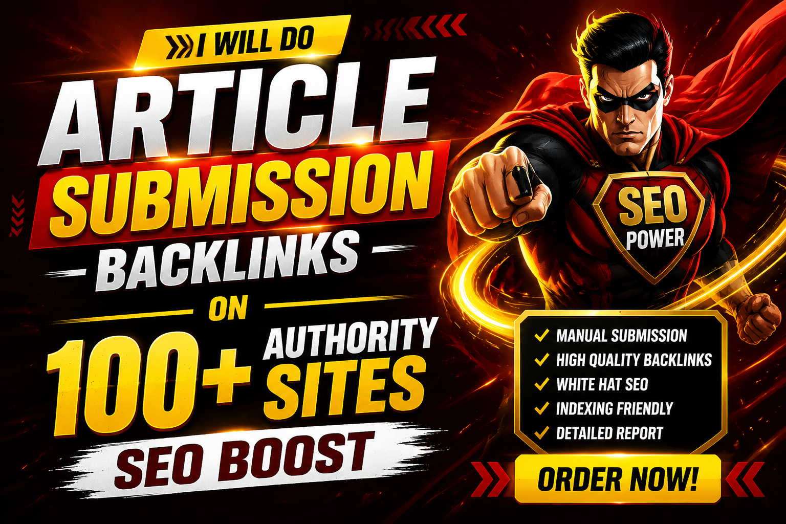 I will do Article Submission Backlinks on 100+ Author...