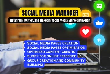 I will be your social media manager and virtual assis...