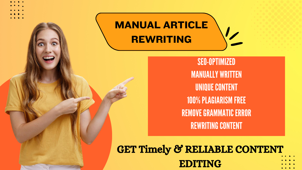 I will manually do 1000 words blog and article rewrit...
